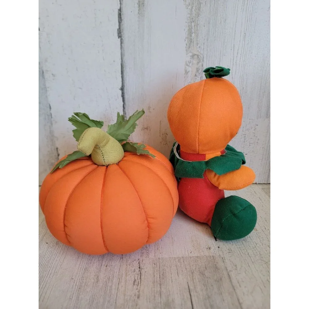 Vintage plush Halloween‎ jack o'lantern man set Unique home decor